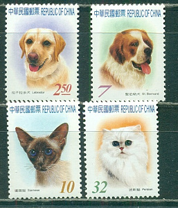 Тайвань, 2006, Кошки и Собаки,  4 марки-1